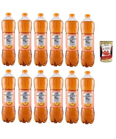San Benedetto the pesca 12x 1 5 L th glac le Peach Pet jetable th glac rafra chissant sans conservateurs et colorants artificiels + Italian Gourmet polpa 400g