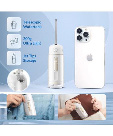 Portable Retractable Water Dental Flosser - Cordless Oral Irrigator for Gum & Orthodontic Care | 3 Pressure Modes | IPX7 Rechargeable for Home & Travel - Buy Online on GoSupps.com