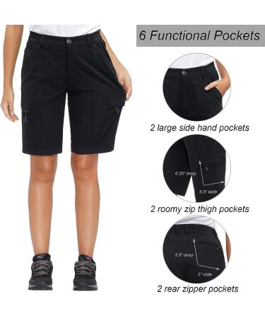 Libin Women's Lightweight Quick Dry Cargo Hiking Shorts - Black Large - Buy Online on GoSupps.com