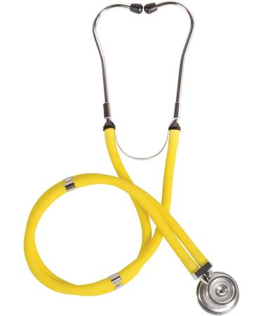 MABIS Stethoscope Sprague Rappaport 5-in-1 for Heart Sounds on Adults, Pediatrics, Infants - 22 Inch Y Tubing, Interchangeable Chest Pieces - Retail Box, Yellow - Buy Online on GoSupps.com
