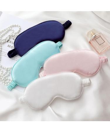 Silk Satin Sleeping Eye Mask | White Sleep Eye Mask for Men & Women | Soft Blackout Eyeshade | Perfect Travel & Wedding Gift - Buy Online on GoSupps.com