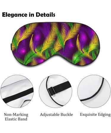 Mardi Gras Palms Sleep Mask - Adjustable Eye Cover for Men and Women, Blocks Light for Night Travel and Nap - Buy Online on GoSupps.com