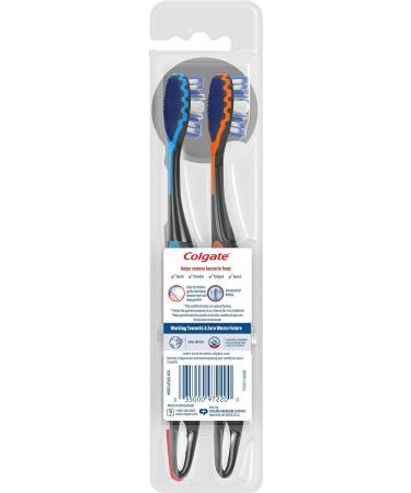 Colgate 360 Advanced Floss-Tip Bristles Toothbrush - Medium 2 Count | Best Quality Toothbrush - Buy Online on GoSupps.com