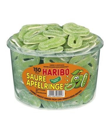 Haribo Sour Apple Rings 1 pack (1 x 1.2 kg can) 1.2 kg (1 pack)