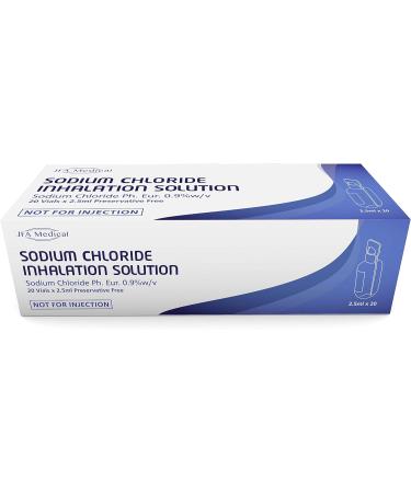 JFA Medical Isotonic Sodium Chloride 0.9% NaCl Inhalation Saline Solution - Box of 20 X 2.5ml Unit-dose Vials - Buy Online on GoSupps.com