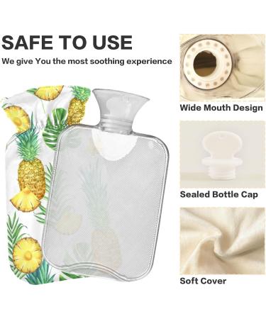 Naanle Pineapple Palm Leaf Hot Water Bottle - 1L Heat & Cold Therapy for Pain Relief | Transparent Design for Bed Hand & Foot Comfort - Buy Online on GoSupps.com