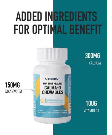 Calma-D Chewables: 300mg Calcium, 150mg Magnesium, 10ug Vitamin D - 60 Tablets - Buy Online on GoSupps.com
