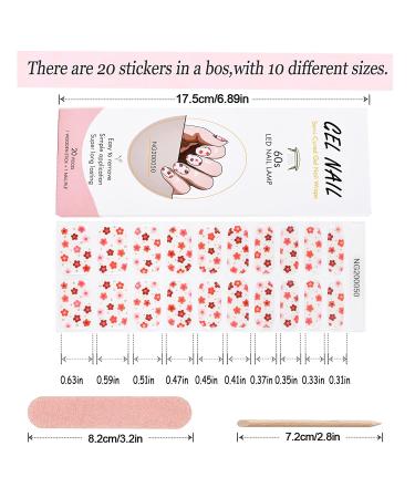 Semi Cured Gel Nail Strips - 20PCS Adhesive Full Wrap Stickers with Nail File - Waterproof Sets for Yourself, Sisters, Mothers (Flower) - Buy Online on GoSupps.com