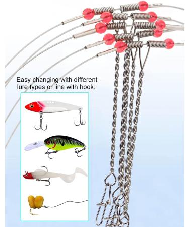 Avlcoaky Saltwater Bottom Rigs 12pcs - Surf Fishing Steel Leaders with Swivels and Snaps - Buy Online on GoSupps.com