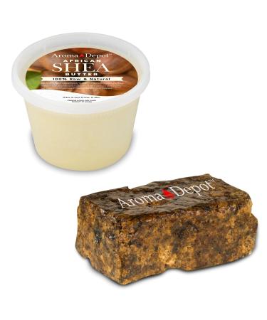 Raw African Shea Butter 1 lb / 16 oz Each Ivory/White & Black Soap BAR Grade A Pure Natural Unrefined Fresh Moisturizing Ideal for Dry and Cracked Skin. Can be use in Body Hair and Face