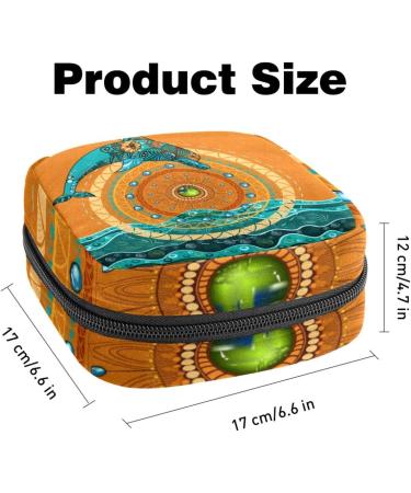 Portable Women's Menstrual Bags | Retro Ethnic Mandala Dolphin Design | Perfect for Pads & Cups - Ideal for Teen Girls - Buy Online on GoSupps.com