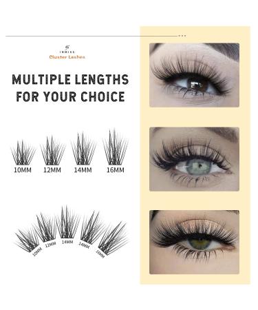 D Mix 10-16mm Wispy Volume Eyelash Clusters - 72 Pcs DIY Individual Cluster Lashes for Home Lash Extensions (Pack of 1) A17 - Buy Online on GoSupps.com
