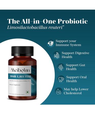 MEIBOTAN Lactobacillus Reuteri 25 Billion CFU for Women & Men - L Reuteri w/Probiotic Dairy Free - Promotes Immunes & Gut Health - 60 Veggie Capsules - Buy Online on GoSupps.com