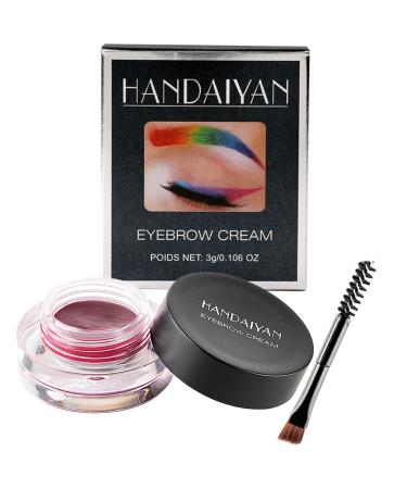 HISUNBEN Eyebrow pomade waterproof eyebrow gel eyebrow pomade with brush long lasting for dense and natural looking eyebrow wine