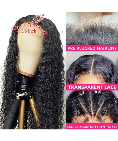 22 Inch Water Wave Lace Front Human Hair Wig 180% Density | HD Transparent Lace Frontal Wig for Women | Wet and Wavy Glueless Pre Plucked Wig - Buy Online on GoSupps.com