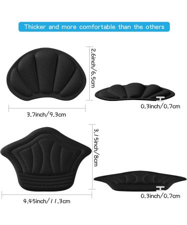 Adhesive Heel Cushion Pads for Boots & Shoes - 8PCS Black Inserts, Reusable & Improve Shoe Fit for Women Men - Buy Online on GoSupps.com