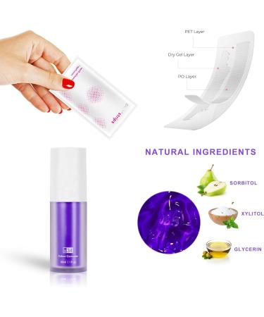 BAMEEY Purple Toothpaste Serum for Tooth Stain Removal and Whitening - Includes 2 Premium Whitening Strips - Buy Online on GoSupps.com