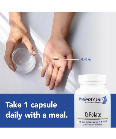 Patient One Q-Folate 800mcg | Supplement to Support Energy and Brain and Heart Health* | with Quatrefolic 5-MTHF Folate | 60 Capsules - Buy Online on GoSupps.com