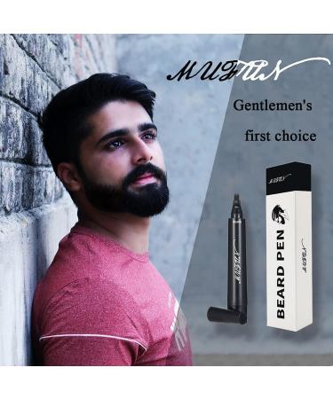 2 Pack Beard Pen for Men Long Lasting Coverage Natural Finish Enhances Facial Hair and Beard Color Waterproof (Light Brown) - Buy Online on GoSupps.com