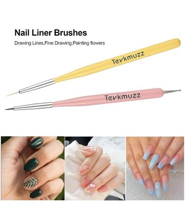 Tevkmuzz 6 PCS Nail Art Brushes Set - Nail Extension Gel, Dotting Pen, Liner Brush - Ideal for Gel Polish & Nail Design - Buy Online on GoSupps.com
