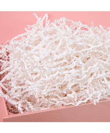 4LB Crinkle Cut Paper Shred Filler for Gift Basket Boxes Filler Paper for Gift Wrapping Stuffing and Packing White