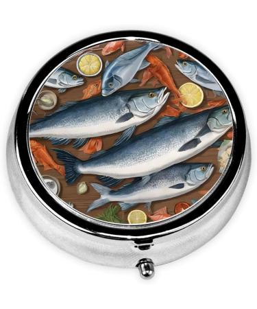 Versatile Round Pill Box - 3 Compartment Mini Organizer for Travel Vitamins & Fishing Bait | Portable Decorative Purse Case - Buy Online on GoSupps.com