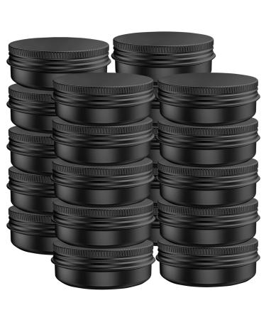 Axe Sickle 20 Pcs 1 Ounce Aluminum Tin Jars Containers Leak Proof Cosmetic Tin Jars Containers Round Screw Lids for Cosmetic, Salves, Balms, Lip Balm or Others, 30mL Black 1 Ounce Black