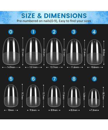 Oval Nail Tips - Ejiubas 505Pcs Clear Pre-Buff Fake Nails with Glue & Case | Natural Medium Oval Extension Kit - Buy Online on GoSupps.com