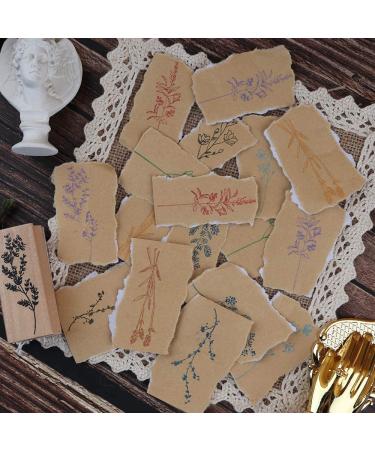 Dizdkizd 8-Piece Plant and Flower Wooden Rubber Stamp Set for DIY Crafts and Scrapbooking - Buy Online on GoSupps.com