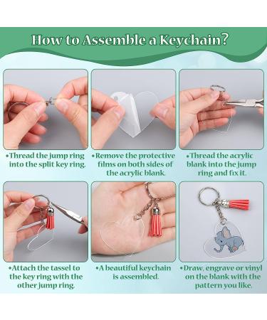 300 PCS Clear Acrylic Keychain Blanks - 6 Shapes | Wholesale DIY Crafts Accessories for Vinyl Resin | Engraveable Key Chains - Buy Online on GoSupps.com