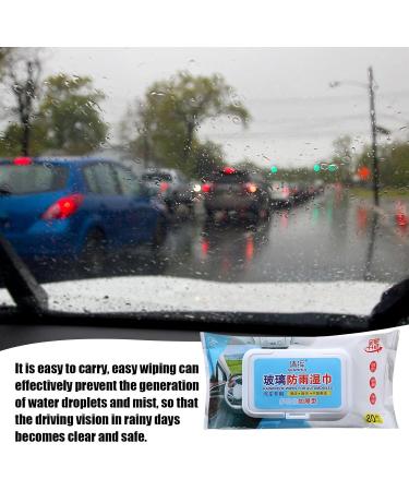 Auto Cleaning Wipes Glass Cleaner Wipes - Portable Glass and Window Cleaner Wipes for Shop Home Mirrors Eyeglass Lenses Kagrote Rainproof Wipes 80 Pieces - Buy Online on GoSupps.com
