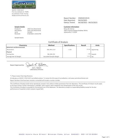 Renue By Science Resveratrol | High Strength Liposomal Resveratrol Supplement | 90 Trans Resveratrol Capsules - 125mg Reservatrol per Serving | Non-GMO | Made in The USA Third-Party Tested - Buy Online on GoSupps.com