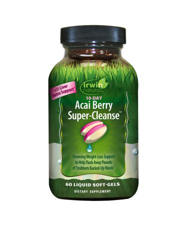 Irwin Naturals 10-Day Acai Berry Super-Cleanse - 60 Liquid Soft-Gels - Liver & Elimination Support - 20 Servings