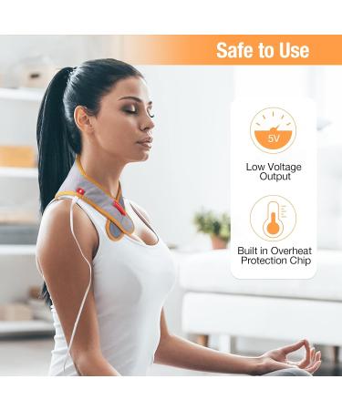 Comfheat USB Heating Pillow for Neck Pain Relief | Soft Plush Fabric | Adjustable Temperature Controller - Gray - Buy Online on GoSupps.com