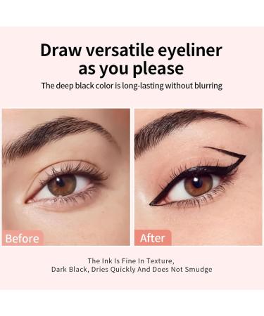 Eye Liner Stamp | 2ml Double Pointe R sistant l'Eau pour Filles - Fournitures Maquillage L ger pour Femme Fille S ur Amie Accessoires Beaut Pratiques Et R sistants Noir - Buy Online on GoSupps.com