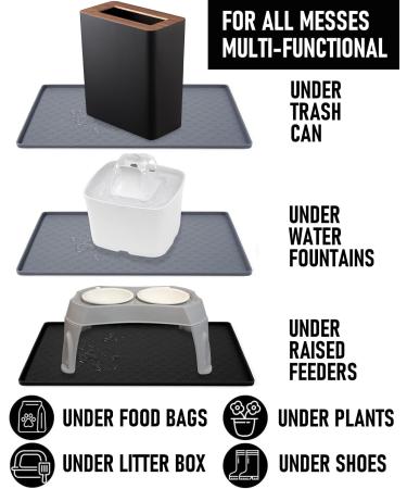 Non-Slip Silicone Dog & Cat Feed Mat - Waterproof Dishwasher-Safe 60x40cm Black | Avydiif Bowl Pad for International Shipping - Buy Online on GoSupps.com