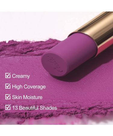 Oulac Soft Matte Lipstick - Violet Purple Duo Cream | Rose Oil Enriched | Vegan & Cruelty-Free | 3.6g | Summer Again - Buy Online on GoSupps.com