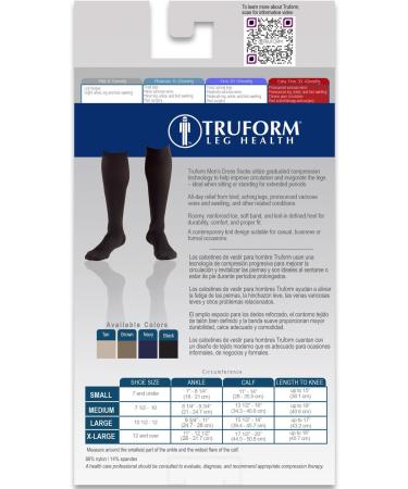 Truform Compression Knee High Socks 30-40 mmHg - Large Black Pack of 2 | International Shipping Available - Buy Online on GoSupps.com