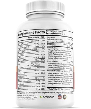 Women's Multivitamin with Biotin (Without Iron) - 20 Essential Vitamins and Minerals Supports General Health Energy & Immunity - 60 Capsules (2) - Buy Online on GoSupps.com