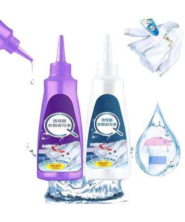 Active Enzyme Laundry Stain Remover Active Enzyme Clothing Stain Remover Active Enzyme Stain Remover White Shirt Guardian Garment Stubborn Stain Cleaner Oil Remover /35 (Color : White+Purple)