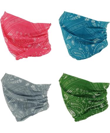 Shop Smehcf 4 Multi-Purpose Bandanas - Breathable & Washable Headbands Face Masks Neck Cuffs in Pink Gray Green Blue & Cashew Flower - Ideal for Men & Women - International Shipping Available - Buy Online on GoSupps.com