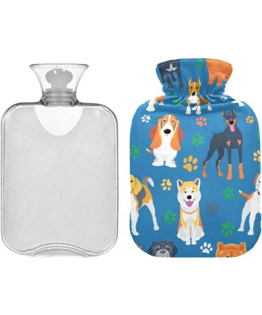 Hot Water Bottles with Dog Cover - 2L Pain Relief Bags for Pregnant Women & Bed Warmer - Buy Online on GoSupps.com