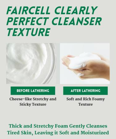 Faircell Clearly Perfect Cleanser 4.05 oz - Vegan Low-pH Foam Cleanser with Tea Tree & Camellia Extracts | Gentle Deep Cleansing | Korean Skin Care - International Shipping - Buy Online on GoSupps.com