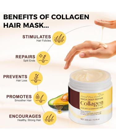 OHCVG Essence Collagen Hair Mask Deep Repair Treatment Deep Conditioning Treatment Moisturizing and Hydrating for Hair Leave-in Hair Mask - Buy Online on GoSupps.com