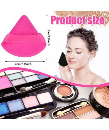 Triangle Makeup Puff - Velour Cosmetic Sponges for Contouring & Loose Powder | Black & Hot Pink - Buy Online on GoSupps.com