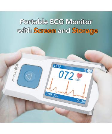 EMAY Portable ECG Monitor | Record ECG and Heart Rate Anytime Anywhere | Stand-Alone Device with LCD Screen and Storage | No Subscription Required - Buy Online on GoSupps.com