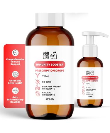 Dog Immunity Booster Drops - Vegan Formula with Vitamins, Antioxidants, and Mushroom Blend - 200ml - Buy Online on GoSupps.com