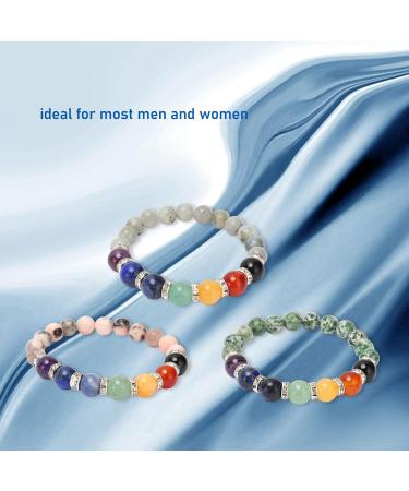 Relaxing Chakra Bracelet - Elastic Pearl Bracelet for Stress Relief & Healing | Versatile Meditation Party & Well-being Accessory (Gray) - Buy Online on GoSupps.com