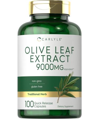Carlyle Olive Leaf Extract Capsules | 9000mg | 100 Count | Non-GMO Gluten Free | High Potency Supplement