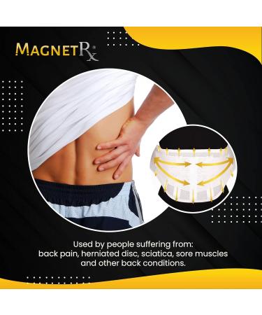 MagnetRX® Magnetic Back Brace - Ultra Strength Lumbar Support Belt for Men & Women | X-Large Waist Magnet Wrap for Pain Relief - Buy Online on GoSupps.com
